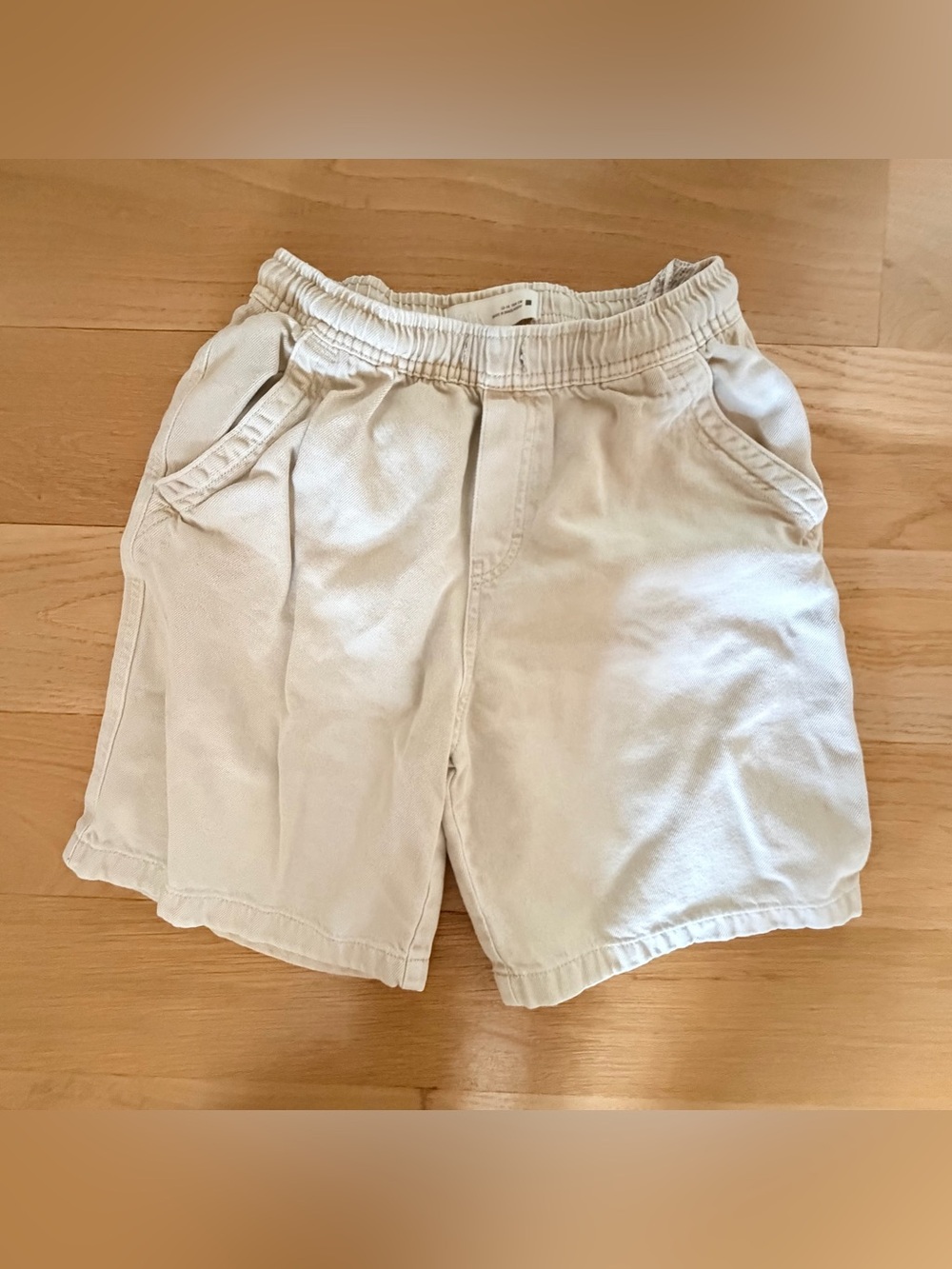 Zara Boys Casual Elastic-Waist Cream Shorts Sz 13-14 Great Condition